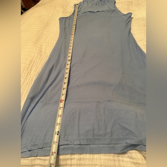 Bar III Blue Mesh Mini Dress - Size L - Picture 10 of 11